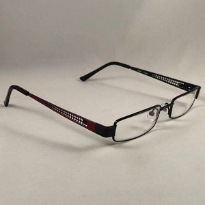 Jungle 2599 Juniors Eyeglass Frame Rectangular Metal Flex Black Red 47-17-135